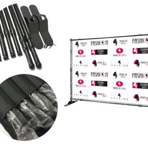 rod pocket fabric backdrop display - an affordable backdrop solution.